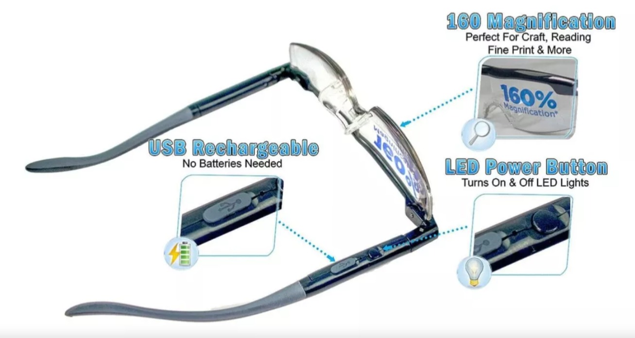 Miniatura 3 de Gafas De Lectura Con Lupa Y Luz Led